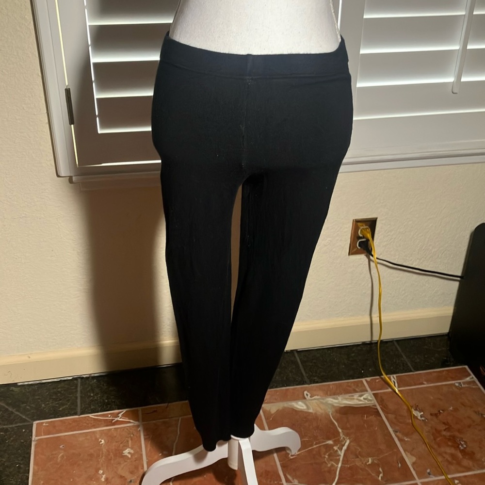 🖤Elloguent Rayon/Nylon Black Stretch Leggings W/1 Inch Elastic Waistband Sz S/P